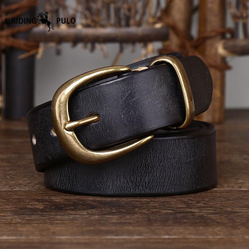 Fashion Trend Belt Leather Pin Buckle Retro Old Korean Version of The All-match Men's and Women's Trousers Belt Universal
