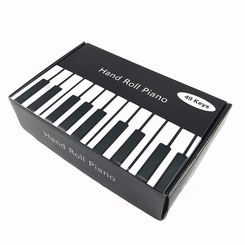 49-Key Hand-Rolled Portable Folding Trumpet Key Electronic Keyboard for Beginner Children