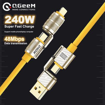 4-in-1 240W Superschnelllade-Datenkabel Typ-C auf Typ-C Zinklegierungskabel für iPhone15 16 17 Samsung Huawei Xiaomi
