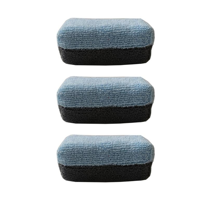 Pack Of 3 Microfiber Applicators High Absorbency & Reusable Designs Double  Sided Microfiber Sponges set for Car Coating
