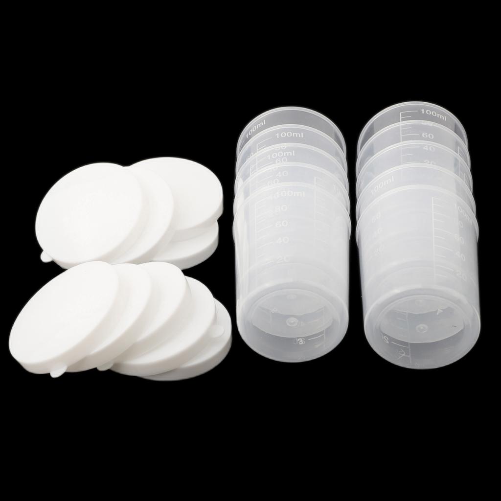 10x 100ML Plastic Liquid Measuring Cup Glue Resin Mixing Tool Kitchen Accessory