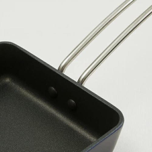 Yutori No Kukan (Comfortable Space) Harumi Kurihara Square Frying Pan, Navy, for Direct Heat Use, HC2A1102-40F