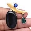 Black Spinal Silver Pendant Gemstone Jewelry  Handicraft Valentine'Day Gold