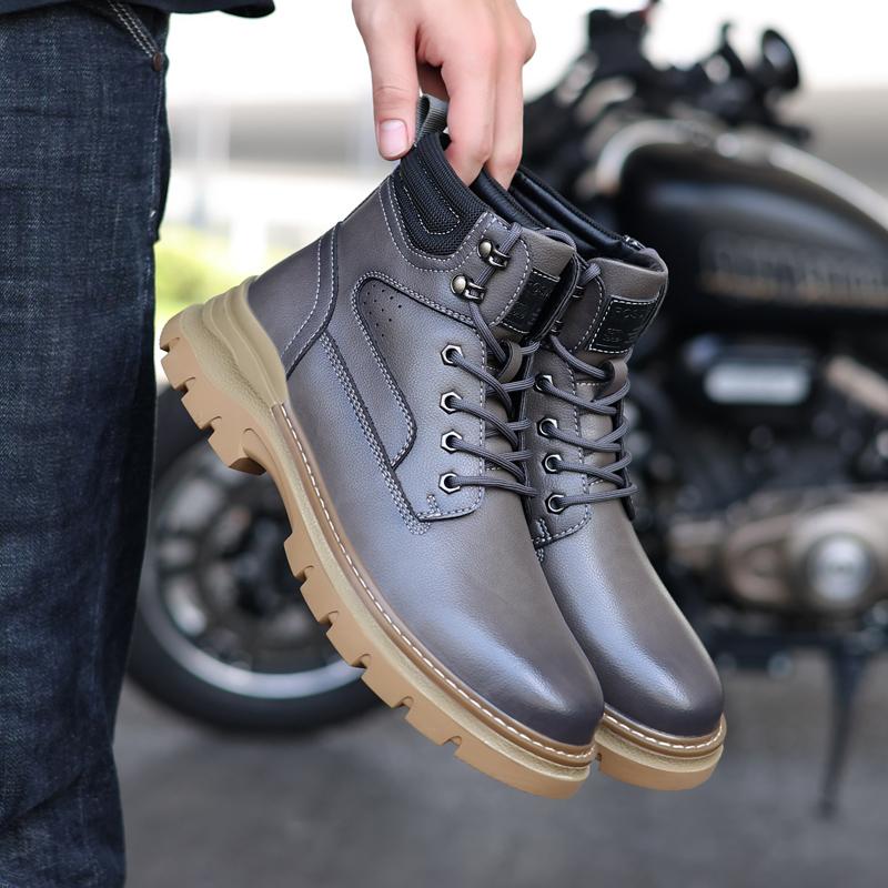 Модные ретро ботинки мужская обувь пустынные ботинки из коровьей кожи британский стиль — фото 8