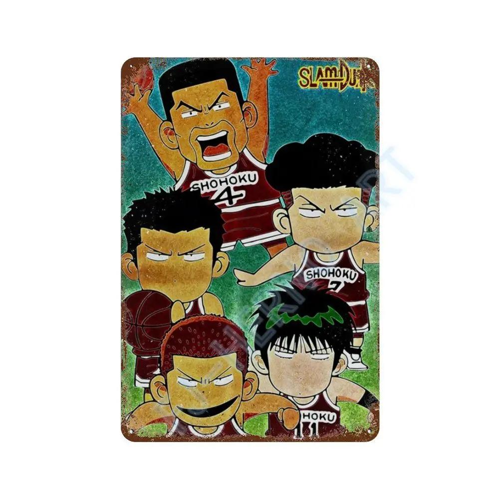 Japanese Anime Slam Dunk Metal Tin Sign Plaque Retro Poster Corridor Room Home Decor Murals Decorative Plates Wall Art Gift