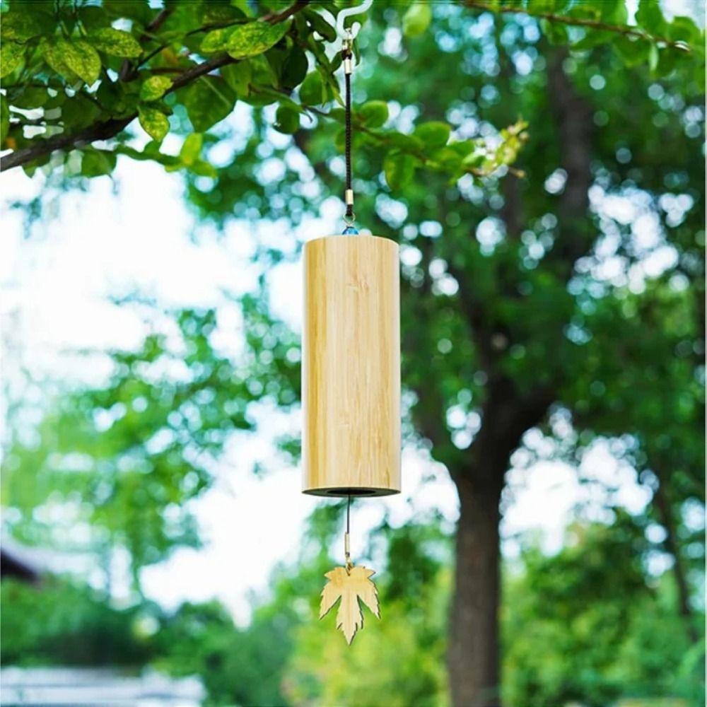 Handmade Bamboo Wind Chimes Hand Cranked Yard Pendant Garden Decoration Musical Windchime  Patio