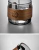 Insulated Borosilicate Glass Tea Cup with Walnut Wood Ring – Small, Multi-use for Home and Guests