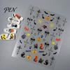 Easy Apply Nail Stickers Halloween Art Stickers, 5D Embossed Skull Pumpkin Ghost Fingertip Decoration Sticker Decals, Waterproof Self Adhesive