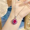 Lighting Color-Changing Red Corundum Set, High Carbon Diamond Ring, Two-Color Black Gold Pendant Necklace, Blue Pointed Crystal Colored Treasure Stud