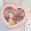 2Pcs/Set Flower Box Heart Shaped Hot Stamping Paper Florist Packaging Rose Gift Case for Party