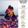 1pc Moon Witch Cat Blanket, Lightweight Flannel Throw Blanket for Sofa, Bed, Travel, Camping, Living Room, Office, Couch, Chair, and Bed