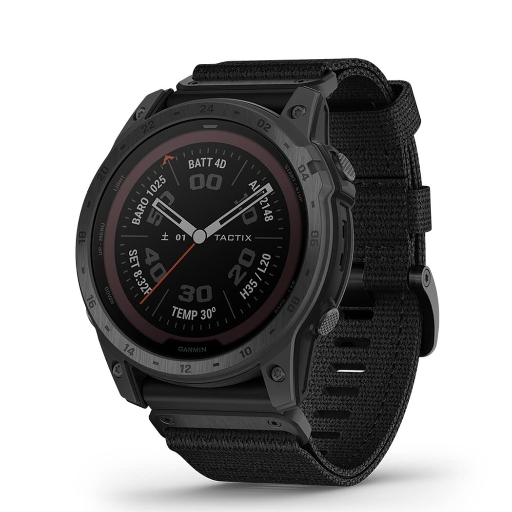 

GARMIN tactix 7 Pro Sapphire Dual Power Carbon Gray DLCBlack Nylon Military GPS Watch [Genuine Japanese Product] Small