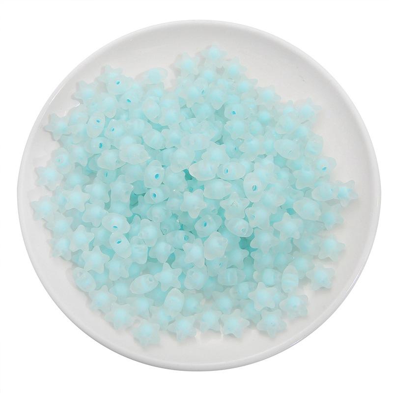 Lot de 80 perles créatives en acrylique, couleur bonbon, pour la fabrication de bijoux, forme étoile, 11 mm, perles en vrac populaires