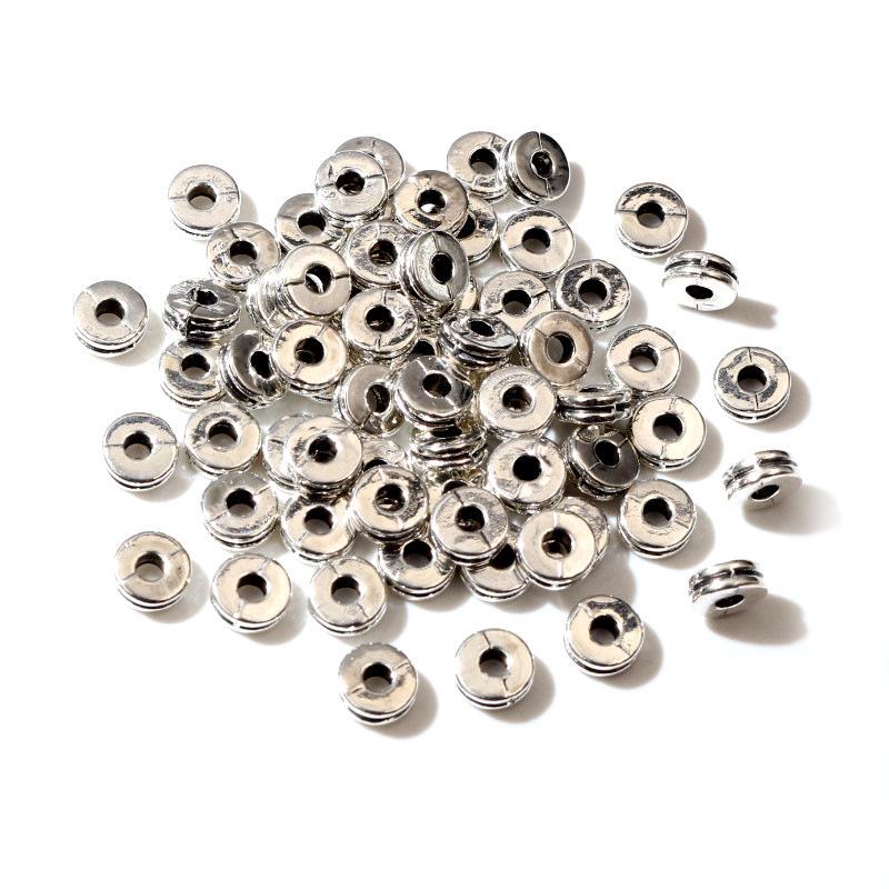 100 pcs 6x2.5mm Flat Spacer Beads for DIY Jewelry Making: Bracelets & Necklaces