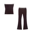 European and American style, new women's clothing, elastic rivets, chest-wrapped top, rivet elastic bell pants