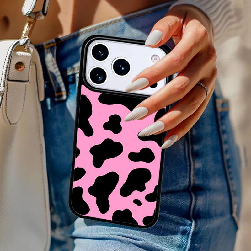 Milk Cow Skin Print Luxury Phone Case For iPhone 17 Air 14 15 13 12 Max Cover For Apple 16e 11 Pro Max Plus Coque