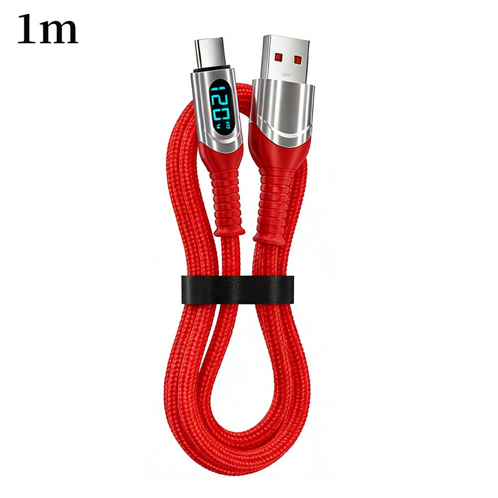 

1/2M PD120W Super Charge Data Cable With Digital Display USB Type-C for iphone 17/16/15 For Xiaomi,Samsung