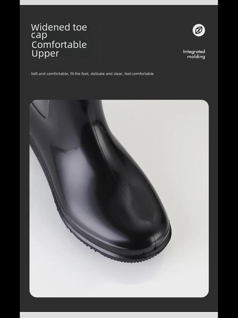 2025 Men's Waterproof Non-Slip High-Top Mining Boots with Thick Soles and Reflective Strips for Coal Mine Protection