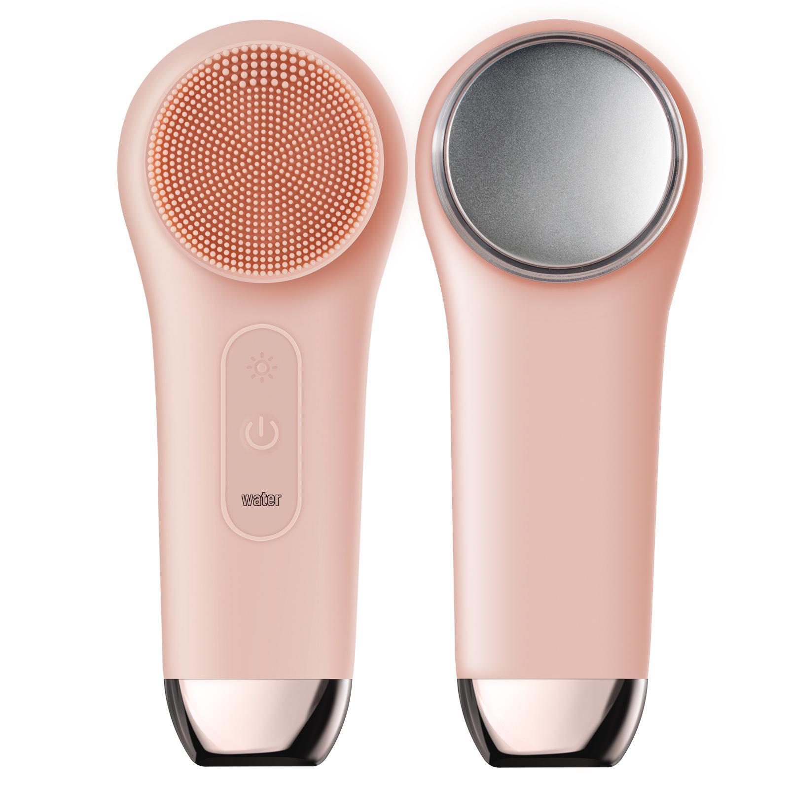Electric Facial Cleansing Brush with Vibration and Hot/Cold Compress for Deep Pore Cleansing Neutral роза розовый