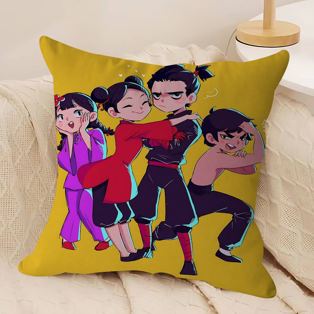 Kreskówkowy P-Pucca-Garu Poszewka na poduszkę Zdejmowana Zmywalna Poszewka na poduszkę – Miękki len na każdą porę roku