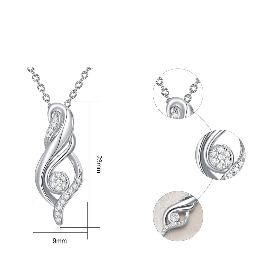 Diamond Necklace Diamond Pendant Silver Chain Present Box Christmas Present [PEIMKO] Women's 0.3ct [Gift Set] Birthday-1