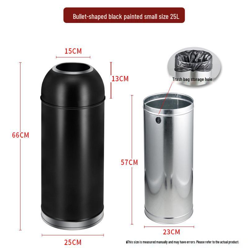 

High-Capacity Stainless Steel Trash Can for Milk Tea Shops, Coffee Shops, Gyms, Hair Salons, Pools, and Auto Stores