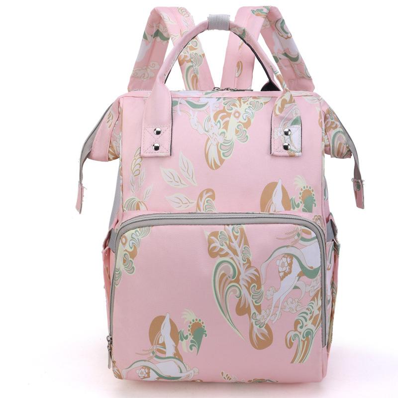 

Многофункциональный рюкзак большой вместимости, сумка для мамы, сумка для мочи, сумка-термос, портативный розовый