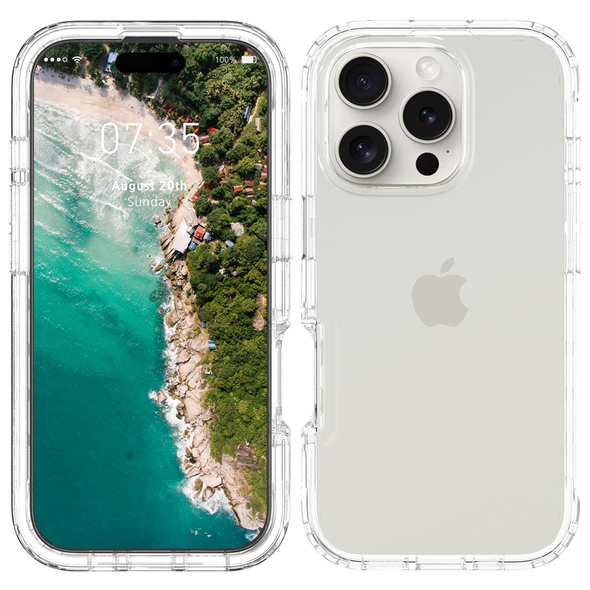 

For iPhone 16 Pro Max Case Shockproof TPU+PC Hybrid Phone Cover Transparent