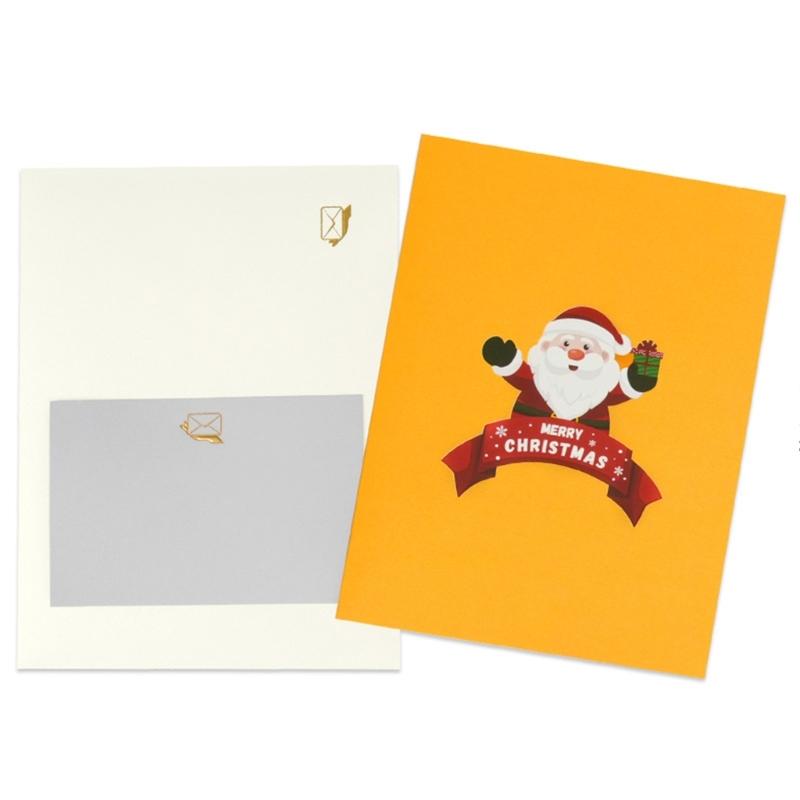 Foldable Greeting Card with Envelope 3D Christmas Tree Card with Musical Tune and Glowing Lights Festival Postcard