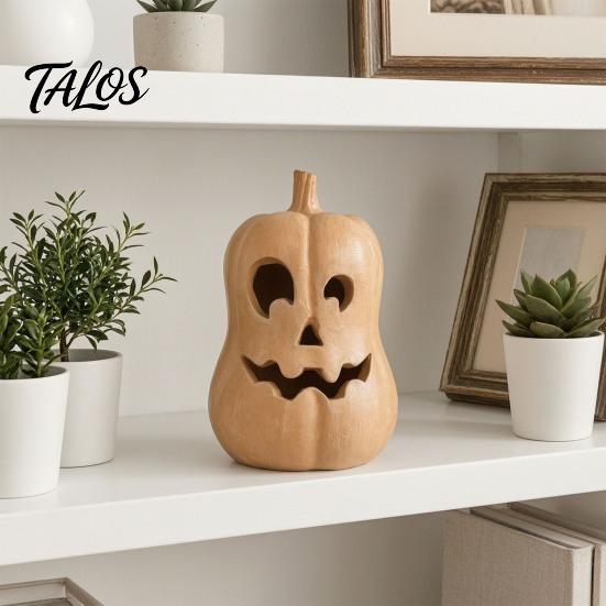 Unique Holiday Gifts Pumpkin Lantern Ornament, Resin Hollow Tabletop Figurine, Jack O Decor Decorative Table Centerpieces for Halloween And