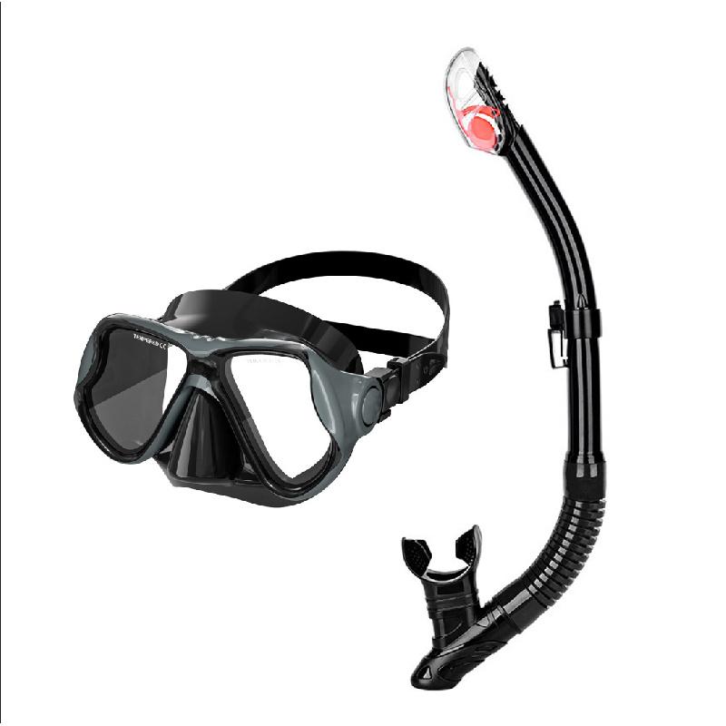 Full Dry Snorkel Tube with Waterproof Valve Underwater Breathing Equipment Freestyle Swimming Training Gear for Kids & Adults