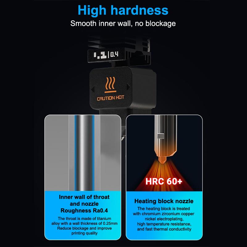 For Bambu Lab H2D End Kit High Flow Hardened Steel 0.2/0.4/0.6/0.8Mm End Nozzle Replaceable Compatible Bambu A1/A1 Mini