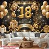 2D flat 2D flat banner, 1 piece, background decoration for 18th birthday party, polyester banner decoration