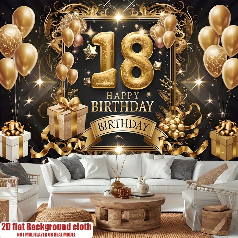 2D flat 2D flat banner, 1 piece, background decoration for 18th birthday party, polyester banner decoration