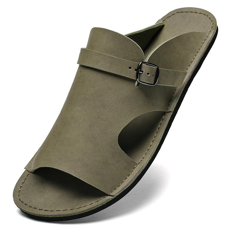 Fashion New Summer Men Fashionable Flip-flops Flat-heeled Lightweight Comfortable Breathable Beach Sandals Business Slippers Sizes 38-47