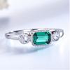 Gica Gema Solid 925 Sterling Silver Emerald  Rings For Women Sparkling Engagement Party Fine Jewelry Gift