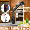 Black Kitchen Faucet With Pull Down Sprayer Hot and Cold Water 360 Degree Taps Kitchen Pulled Out Faucet Two Function Mixer