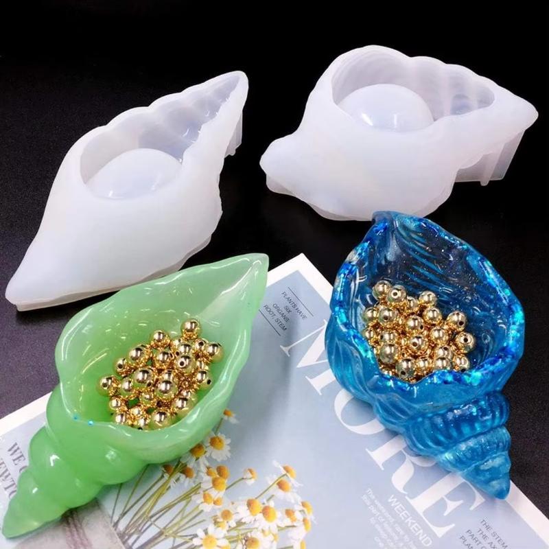 2pcs Conch Shell Resin Mold Conch Jewelry Silicone Mold Epoxy Resin Casting Mold For Diy Crafts Ornaments DIY Handmade Candles