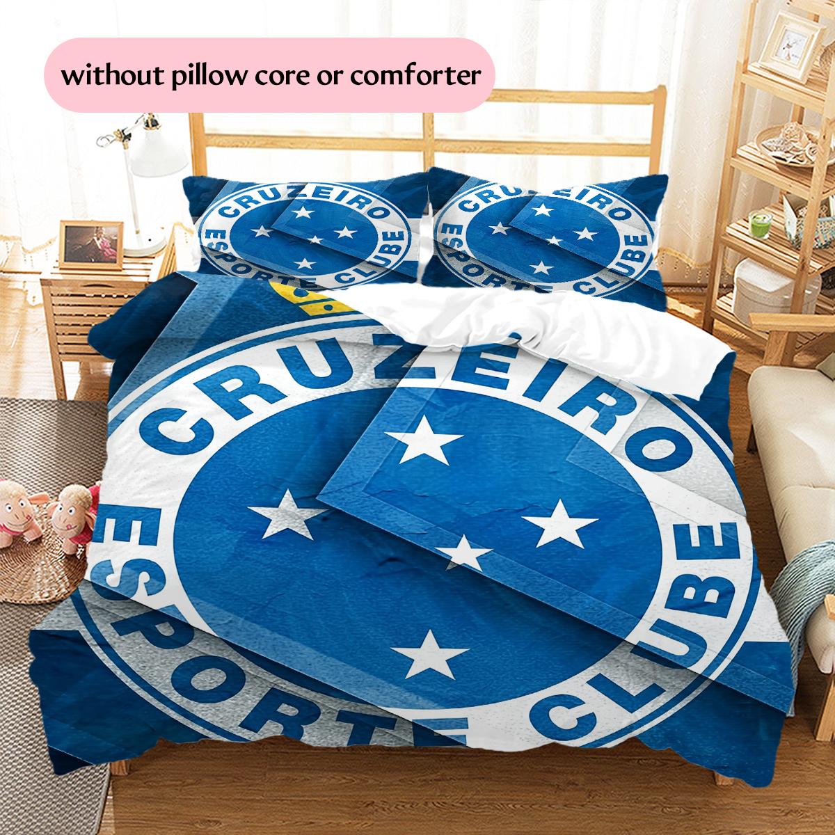 

Cruzeiro Esporte Clube Pattern Bedding Home Decoration Birthday & Festival Gift (1 * duvet cover + 2 * pillowcase, without core) 135x200cm