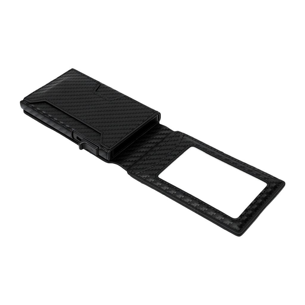 Wallet for Men Carbon Fiber Slim Minimalist Bifold Magnetic Blocking Pop Up Credit Card Holder Case Holds 11 Cards for