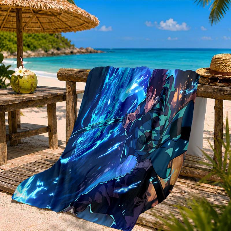 Demon Anime Group Beach Towel Microfiber Beach Towel, Lightweight and Quick-Dry, for Summer Travel, Swimming Pool Fan Birthday Gift