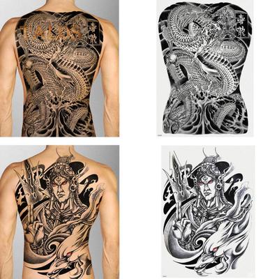 Grandi uomini neri donne impermeabili body art schiena intera tatuaggi temporanei adesivi tatuaggi temporanei