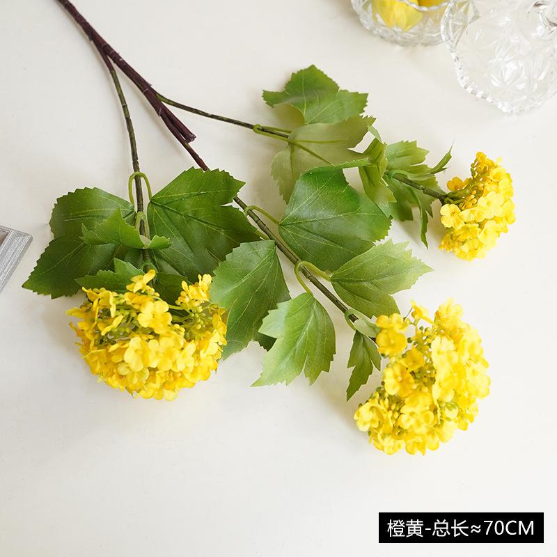 

Three-head small hydrangea simulated flower wholesale home wedding dress fake flower 3-head lucky snowball simulated flower помаранчевий