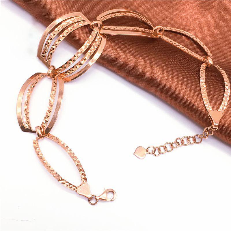 Фиолетовый Золотой Блестящий Большой Вариант Браслет Женский Простой Позолоченный Розовым Золотом Роскошный Цвет Золотой Регулируемый Ювелирное Изделие