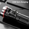 High Power 8-LED Flashlight Ultra-bright Long-range USB Rechargeable Flashlights with 3 Lighting Modes Emergency Torch