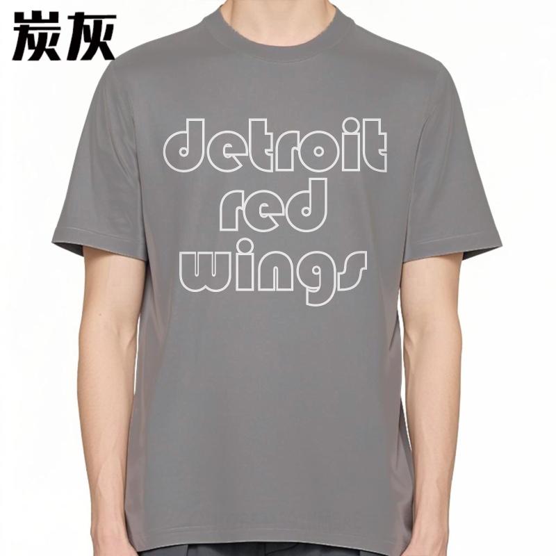 Casual Summer For Man Tshirt Detroit Red Wings Short Sleeve Travel ONeck Tshirt Men Tshirt Funny Tshirt Round Neck Tee
