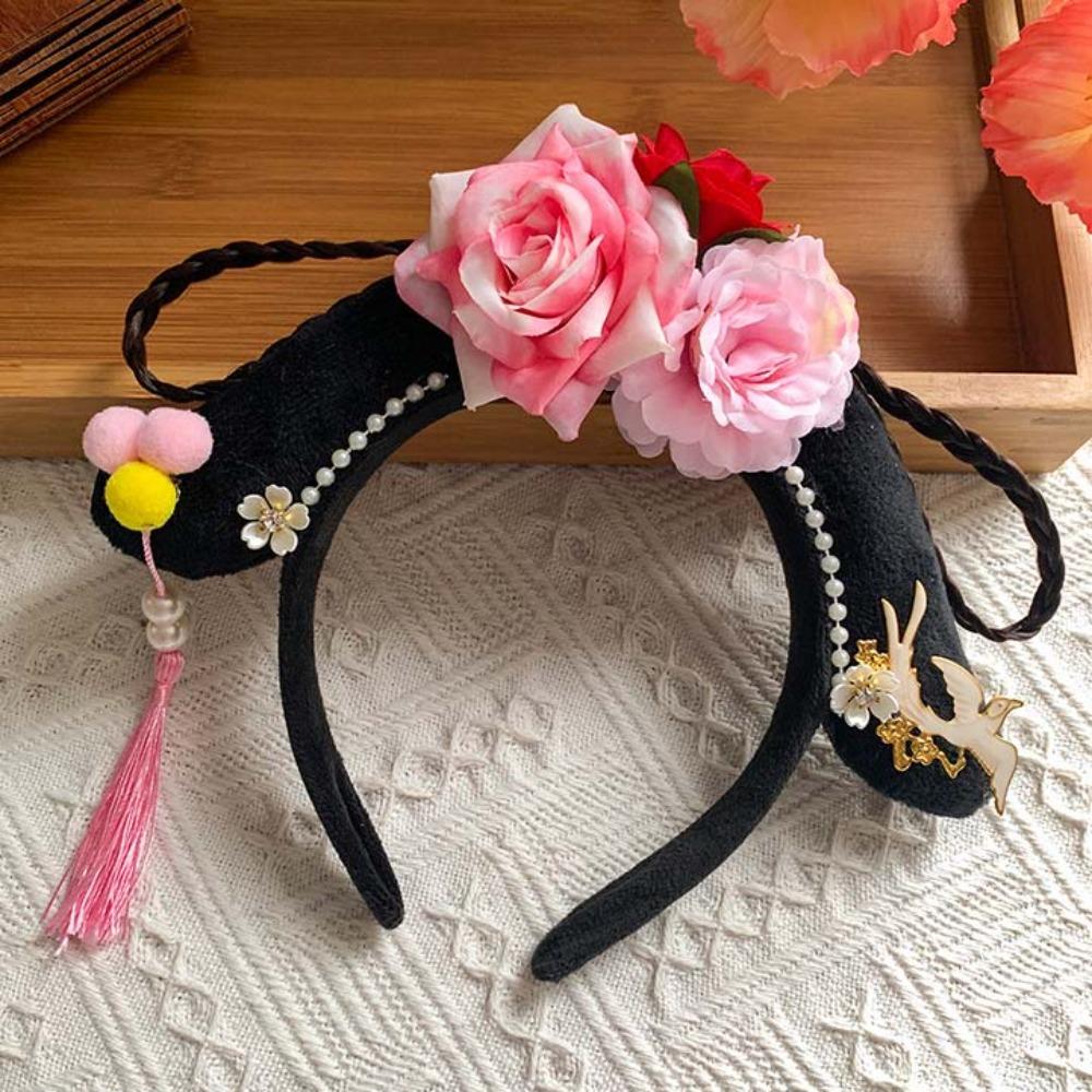 Butterfly Hanfu Flower Headband Sweet Children Hair Bands Funny Chinese Style Hair Hoop  Party