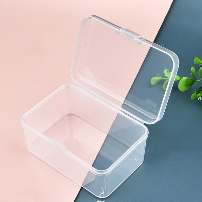 Mini Plastic Box Rectangular Transparent Packing Box Dustproof Durable Jewelry Id Card Parts Storage Box