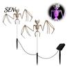 Waterproof Skeleton Stakes for Path Solar Yard Stake Light, Halloween Glowing Skull Garden Decor Powered Holiday with Cloak, Outdoor Lawn Lamp Haunted