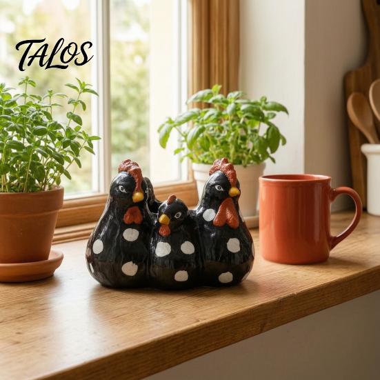 Indoor Living Room Plant Holder Chicken Family Resin Planter, Cute Pot, Decorative Container for Bedroom Farmhouse Succulents Outdoor Decor Whimsical